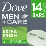 Dove Men+Care Body and Face Bar Soap, Extra Fresh, 3.75 oz., 14 ct - Image 3
