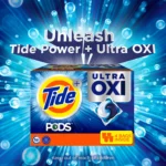 Tide PODS Liquid Detergent Pacs, 4-in-1 Ultra Oxi, 104 Ct - Image 9