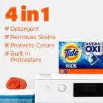 Tide PODS Liquid Detergent Pacs, 4-in-1 Ultra Oxi, 104 Ct - Image 6